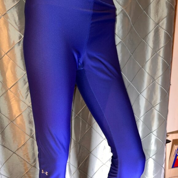 Under Armour Women LG Royal Blue Compression Heat Gear Gym Yoga Capri Leggings - Picture 2 of 7